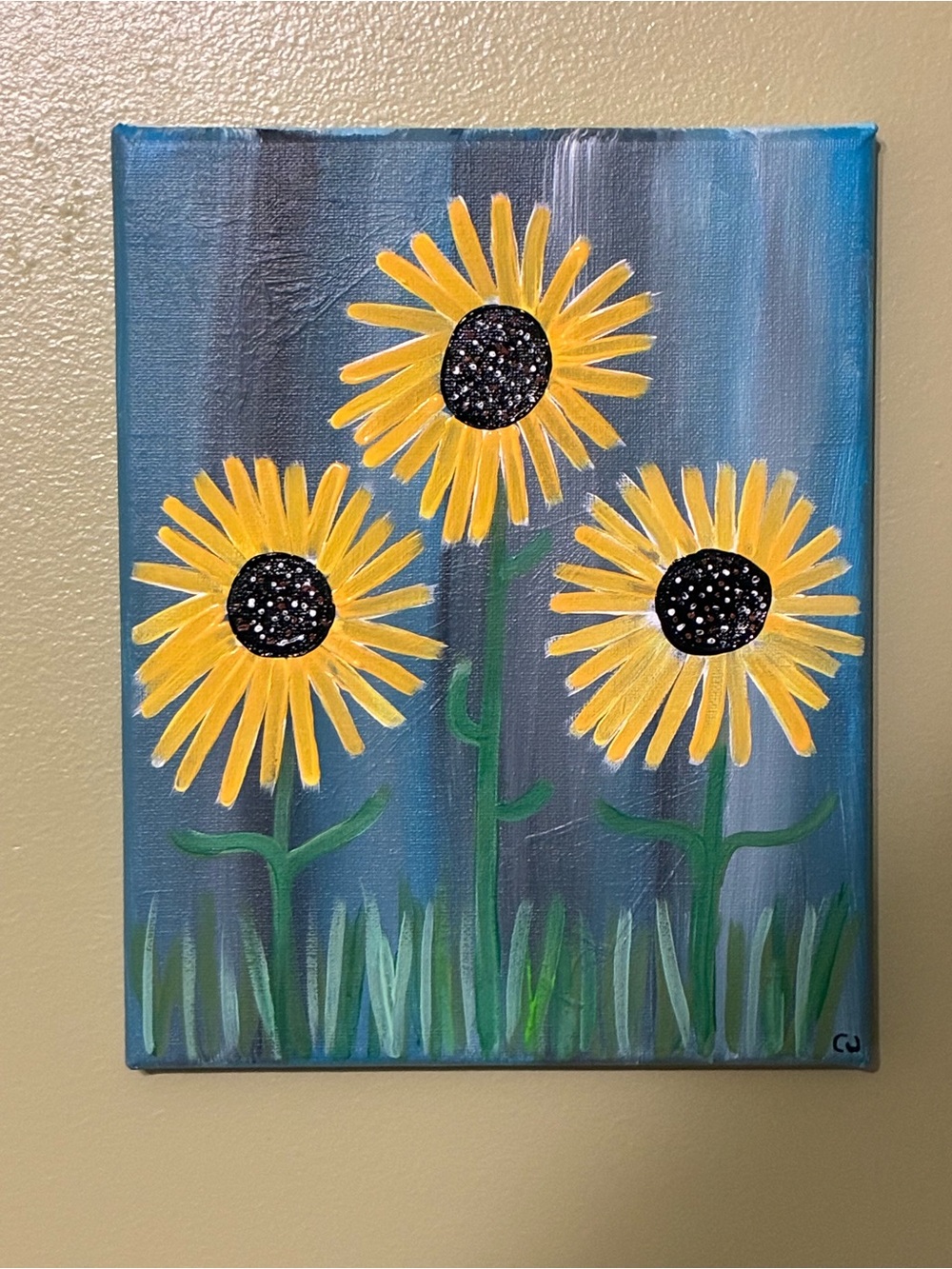 Sunflower Trio Acrylic Painting